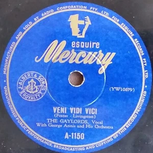 Gaylords - Veni Vidi Vici / A Kiss To Call My Own 1954 Aussie 10" Shellac 78 - Picture 1 of 2