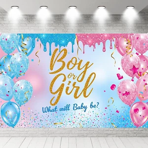 Gender Reveal Background “Boy or Girl” Backdrop Banner Baby Shower Photography - Picture 1 of 14