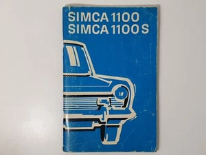 Manuel entretien utilisation ancien vintage manual voiture SIMCA 1100 1100S - Imagen 1 de 10