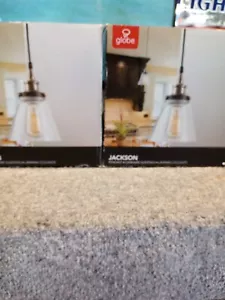2 Globe Electric Pendant Lights Great Bar Accent Clear Glass New - Picture 1 of 4