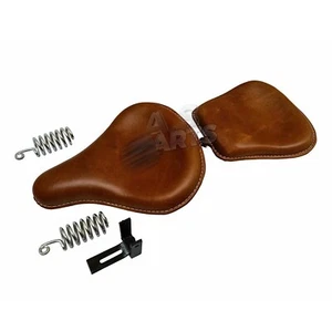 Front & Rear Leather Seat Brown Tan Fit For Royal Enfield Classic 500cc 350cc - Foto 1 di 8