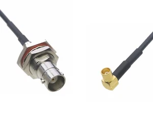 BNC Jack Bulkhead to MCX Female Right Angle RF 0.5~15FT Cable For Ham Radio GPS - Picture 1 of 3