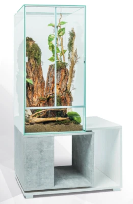 Glas Terrarium 60x60x120cm Hochterrarium Set mit Schiebetüren + Unterschrank - Bild 1 von 4
