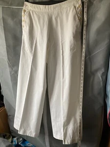 Mulberry vintage 90s old white cotton twill Cotton trousers. 10 uk - Picture 1 of 4
