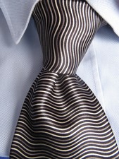 Sulka Gray Silk Tie Made in France A7001