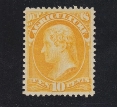US O5 10c Agriculture Department Official Mint VF-XF OG LH SCV $525 - Image 1 of 2