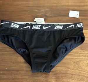 NIKE SWIM BIG GIRLS BIKINI SWIMSUIT BOTTOMS BLACK SIZE LARGE L 14 NWT - Picture 1 of 5
