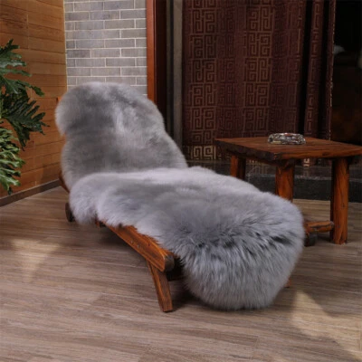 Alfombras de piel de oveja australianas alfombras de piel sofá silla banco almohadillas de coche alfombrilla de noche 27x78 pulgadas Foto 1 de 4