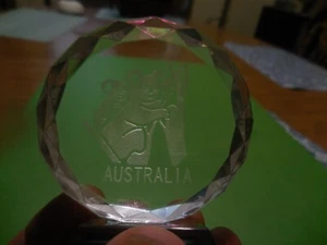 Pisapapeles de cristal grabado con láser 3D mamá y bebé panda en un árbol AUSTRALIA - Imagen 1 de 16