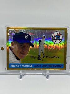 2009 Topps Chrome Mickey Mantle Gold Refractor #1 of 3 SSP RARE NY YANKEES