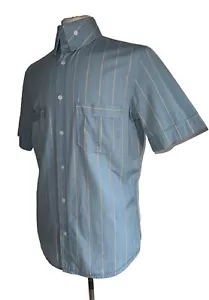 VIVIENNE WESTWOOD MANN BLAU GESTREIFT HOCHKRAGEN BAUMWOLLHEMD GRÖSSE L - Bild 1 von 7