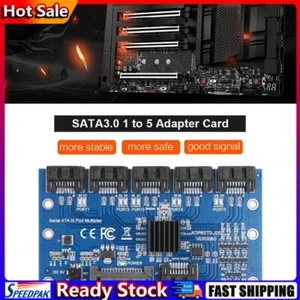 1 to 5 Port SATA Adapter Multiplier Card SATA3.0 6Gbps PC SATA Expansion Riser H - Bild 1 von 8