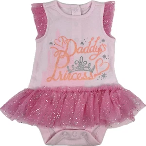 Disney Store Baby rosa ärmellos Baumwolle Tüll Papas Prinzessin Body 3-6 Monate - Bild 1 von 2