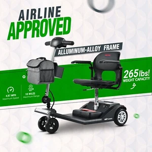 Folding Electric Powered Mobility Scooter 4 Wheel Scooter Airline Approved - Picture 1 of 16