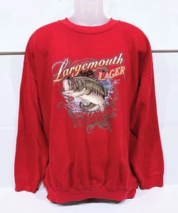 Vtg Largemouth Lager Bass Sweatshirt Boundary Waters Brewery Mens Sz XL *FADED - Picture 1 of 7