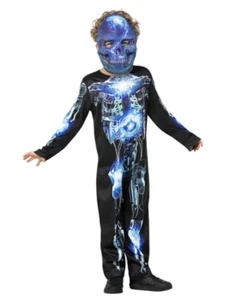 Roboter Skelett Kostüm Kinder Halloween Skelett Outfit Kinder + Maske - Bild 1 von 4