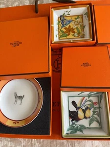 Hermes Africa  bread Plate Green Tableware Animal Zebra Dish Auth Unused - Picture 1 of 2