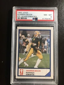 Warren Moon 1983 Jogo CFL QUARTERBACKS ROOKIE PRE-RC XRC OILERS HOF GRADED PSA 8 - Bild 1 von 3