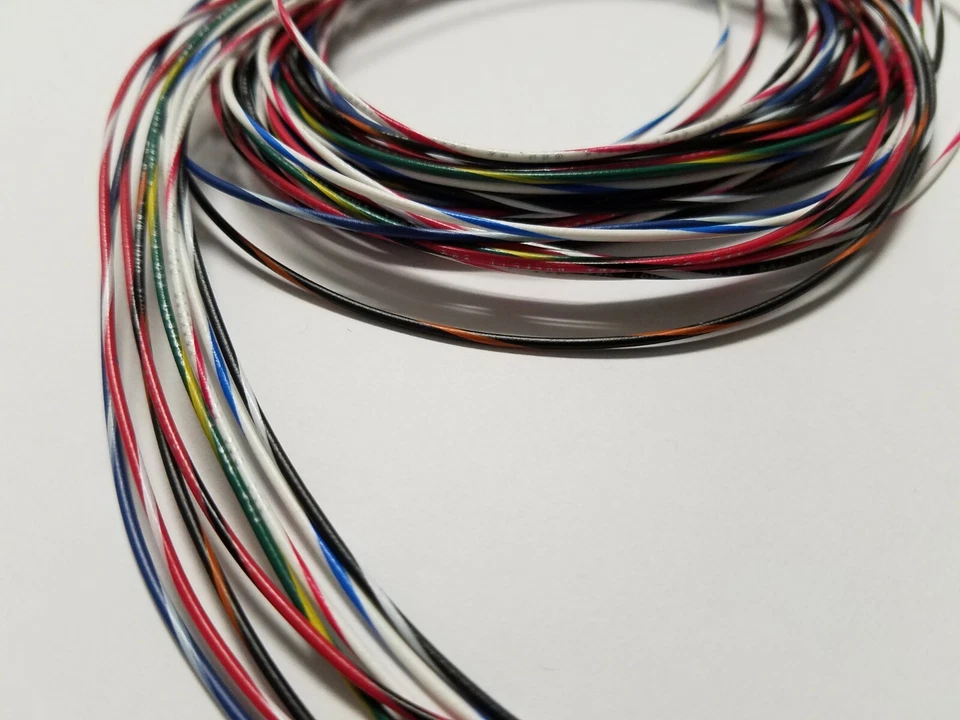 ACDC 26 AWG Gauge Stranded Hook Up Wire Kit 5 ft Ea 8 Color w/ stripe UL1007 300 Volt