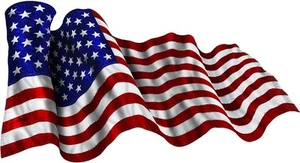 Furling American flag cornhole game board decal set - Picture 1 of 1