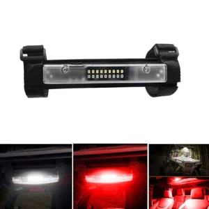 White & Red LED Roll Bar Mount Dome Light For UTV Can Am Polaris RZR Universal - Picture 1 of 12