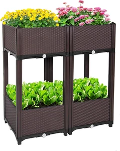 Planter Raised Beds - Elevated Planter Garden Box with Drainage Plug Raised Gard - Picture 1 of 7