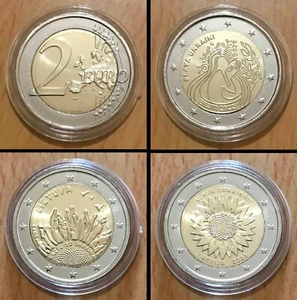 Estland, Litauen, Lettland - 3er Set x 2 Euro 2022-2023 "Ruhm der Ukraine" UNC - Bild 1 von 5