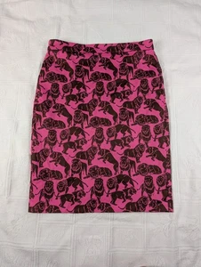 J Crew No. 2 Falda Lápiz Para Mujer Talla 8 Leones Rosa Marrón Elastizada Mezcla Algodón - Imagen 1 de 17