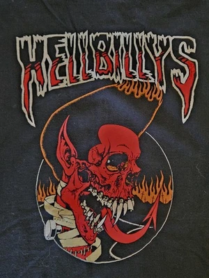 Vintage 1990's HELLBILLYS Punk Psychobilly Rockabilly Sleeveless Band T-Shirt XL - Image 1 of 4