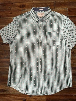 Penguin By Munsingwear Palmera Manga Corta Talla Lg Blanco, Verde y Rosa Foto 1 de 4