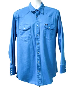 Wrangler Pearl Snap Shirt Mens XLT Premium Performance Teal Blue Cotton Blend - Picture 1 of 10