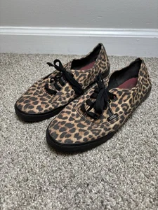 RARE Leopard Vans Black Sole Shoes Sneakers Mens 8 Womens 9.5 - Picture 1 of 7