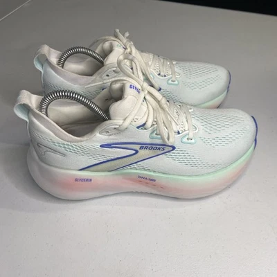 Zapatos Brooks Glycerin 22 para mujer 6,5 ancho D blanco concha de lapa azul 1204341d110 Foto 1 de 4