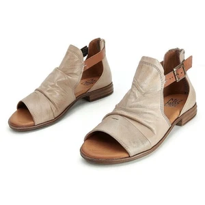 Miz Mooz Dipper Leather Flat Sandals Buckle Womens 36 US 5.5 - 6 NEW - Picture 1 of 6