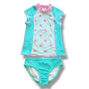 Crown & Ivy Girls 10 Starfish Rashguard Swimsuit - Picture 1 of 4