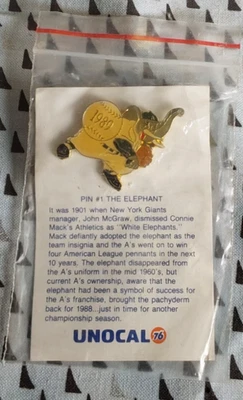Vintage Oakland Athletics A’s Baseball Lapel Pin #1 1989 Collection Unocal 76 - Image 1 of 3