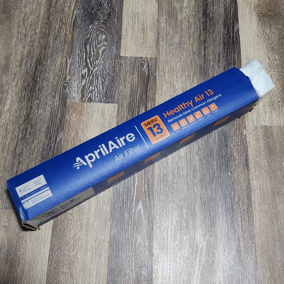 Filtro de aire Aprilaire 813 MERV 13 aire saludable 13 alergia HVAC 20x25x4 caja abierta Foto 1 de 4