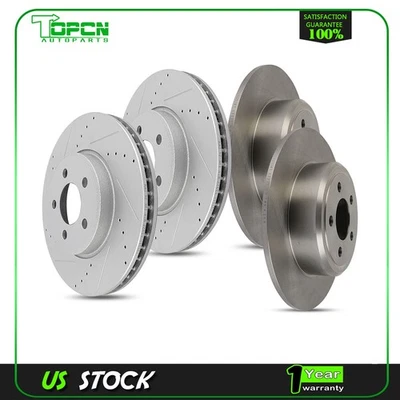 Solid 4X Front Rear Brake Discs Rotors For Dodge Charger 2012 - 2017 RWD V6 - Изображение 1 из 4