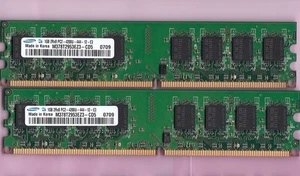 2GB 2x1GB PC2-4200 SAMSUNG M378T2953EZ3-CD5 DDR2-533 DESKTOP Ram Memory Kit DIMM - Picture 1 of 4