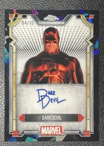2024 Topps Chrome Marvel Comics Daredevil #1 Black Sapphire Refractor Auto /10! - Picture 1 of 2