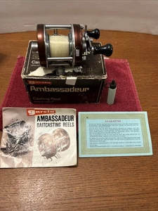 Abu Garcia Ambassadeur 5500 Brown Vintage Reel Foot #761101 with box - Picture 1 of 24