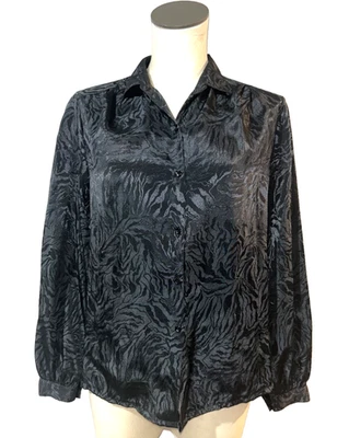 Blusa Hecha en Corea De Colección Para Mujer Seda Satén Abotonada Talla L Cachichosa Foto 1 de 4