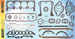 1956-1966 Dodge Plymouth Poly V8 277-301-303-313-318-326 Full Engine Gasket Set - Foto 1 di 1