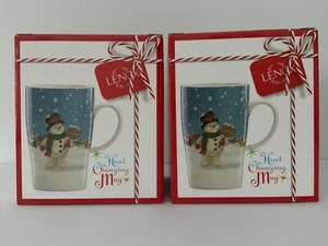 Lenox Holiday Mug Snowman Magic Heat Changing Lot Set of 2 NEW in Boxes - Picture 1 of 5