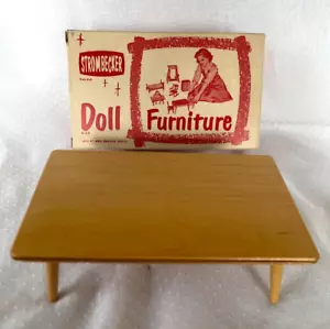 Vintage Strombecker Wood 8" Doll Furniture Coffee Table 1950's Ginny, Muffie MIP - Picture 1 of 4