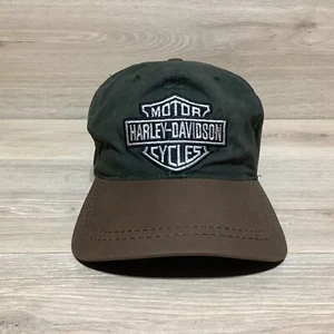 VINTAGE Harley Davidson Canvas Hat Embroidered Logo American Needle Made in USA - Picture 1 of 10