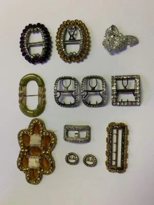 Антикварные женские пряжки ремень / шарф зажимы европейское серебро  - Изображение 1 из 4