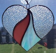 Pastel and textured  glass  Heart  Suncatcher BB