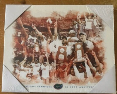 FLORIDA GATOR BASKETBALL 10th ANNIVERSARY CHAMPIONS CANVAS PRINT 10" x 8" - Image 1 of 2