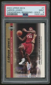 2003-04 cubierta superior fenomenal comienzo radiocontrol PSA 9 #7 dorado Lebron James - Imagen 1 de 2